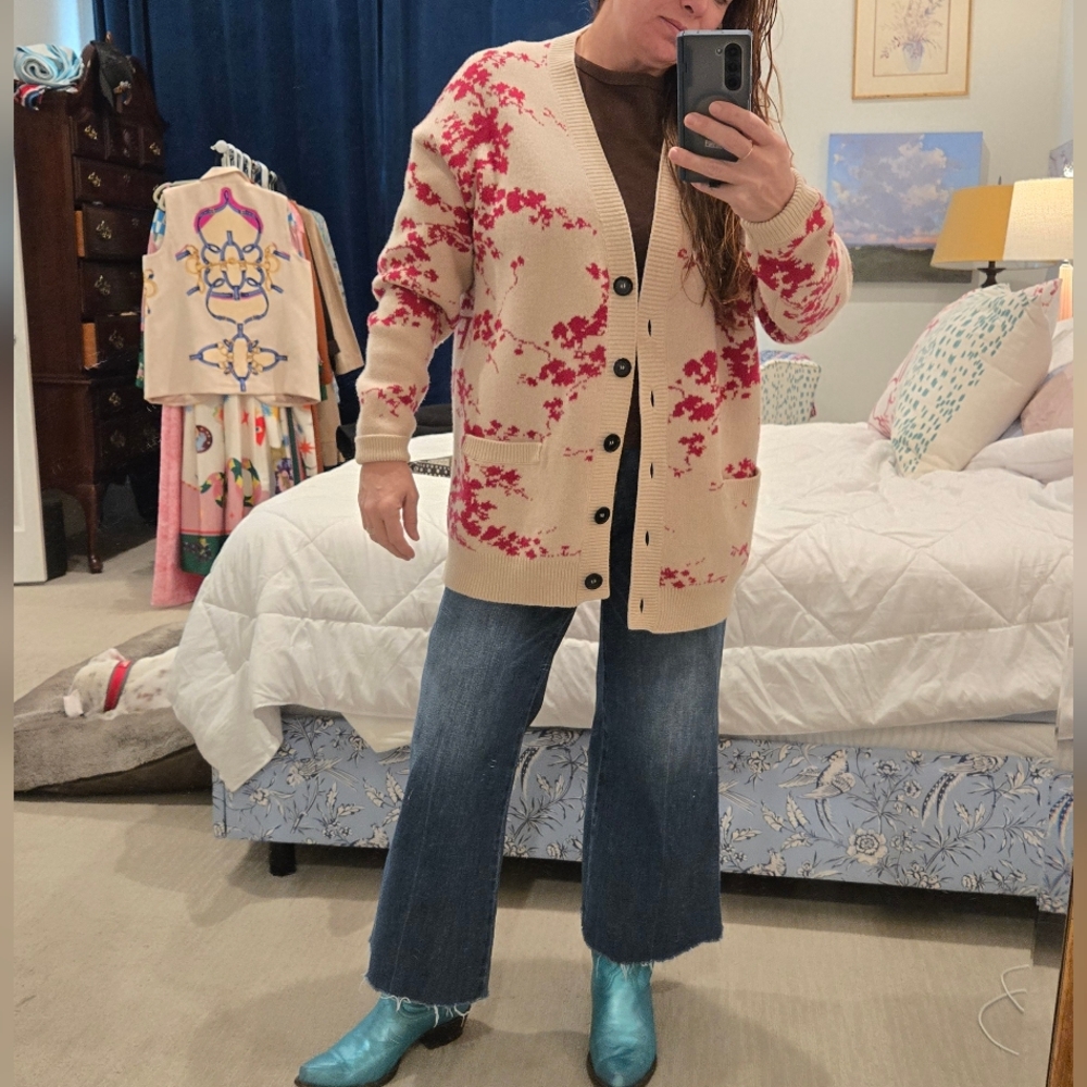 Nervure Designer Natural Fiber Wool & Cashmere Luxury Cardigan